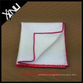 Screen Print Pocket Square Hand Hemming Colored Border Linen Handkerchief